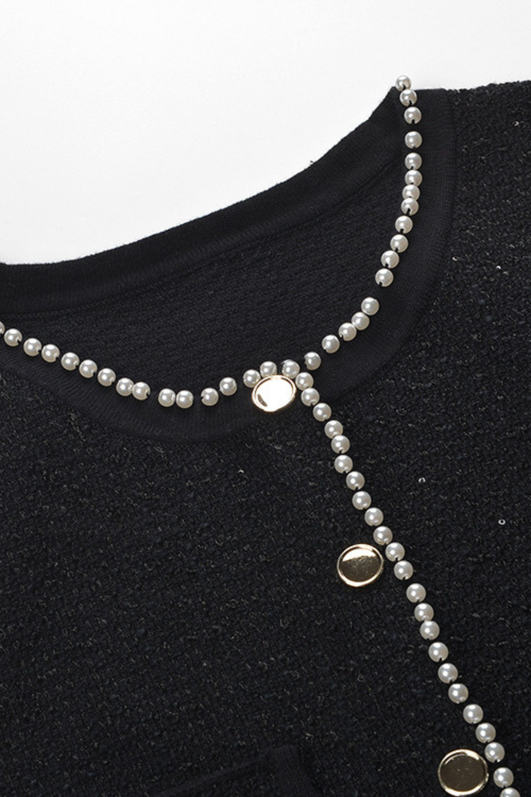 Luxury Pearl Trimmed Beaded Vest & Pleated Skirt Set