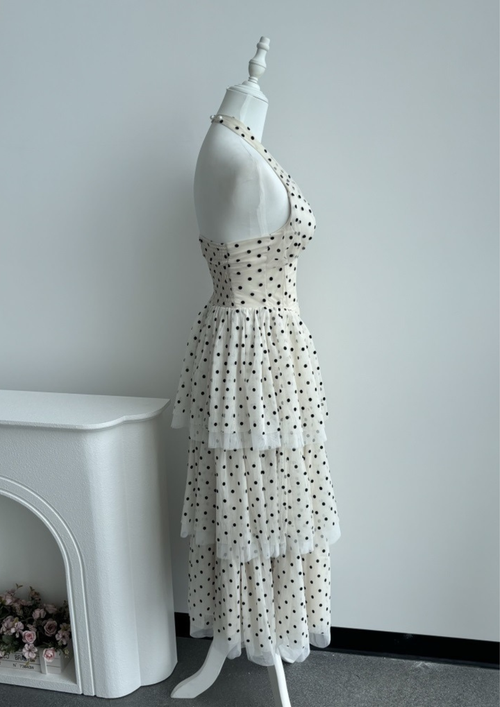 Vintage Layered Polka Maxi Dress