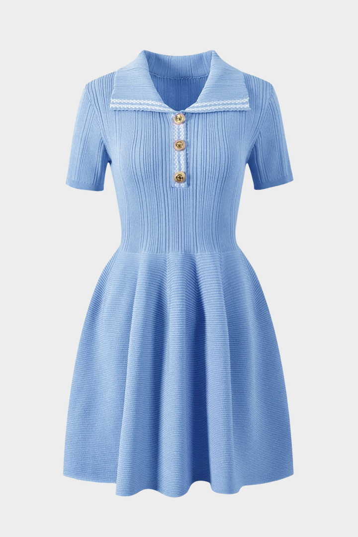 Elegance Viscose knit Flared Mini Dress