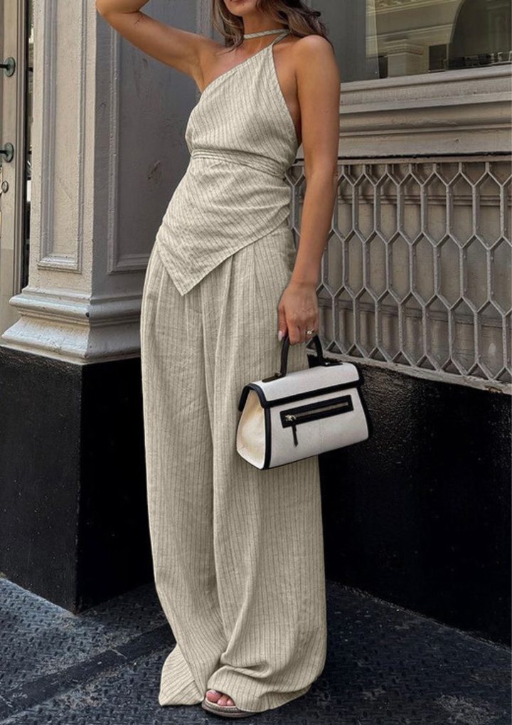 Sahara Linen Lace Up Halter Set