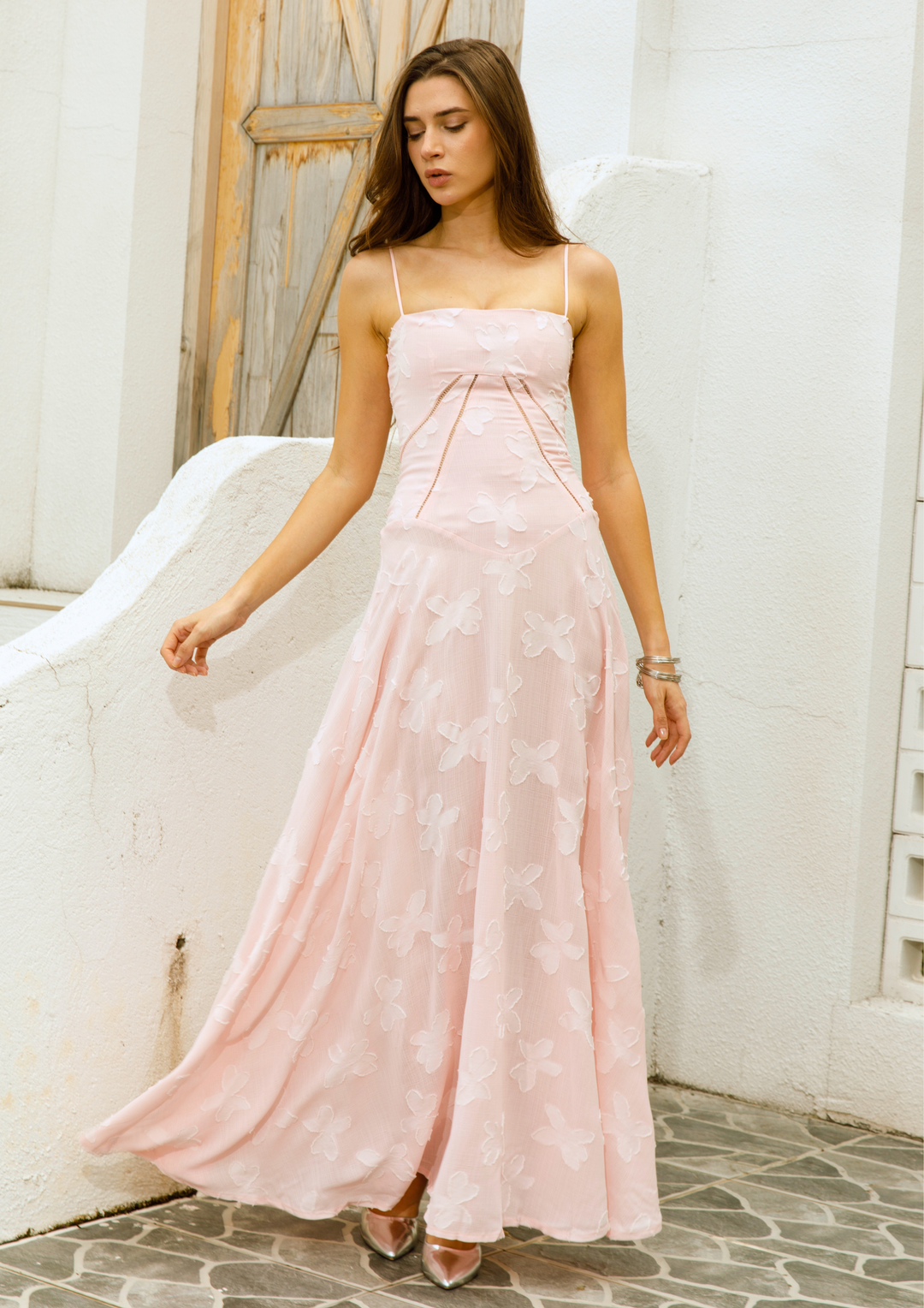 Bloom Floral Lace Back Maxi Dress