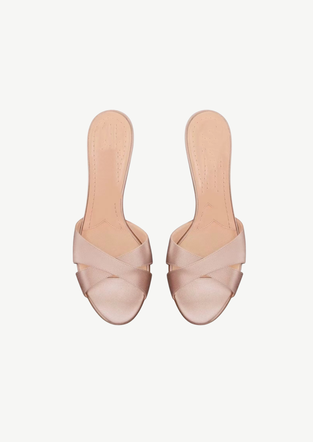 Pearl Heel Cross Strap Mules