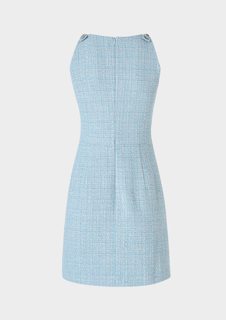 Sky Blue Tweed Shift Dress