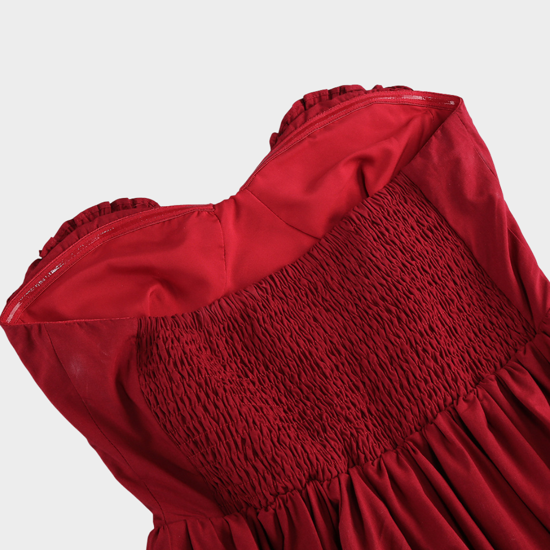 Wrap Chest Backless Bubble Mini Dress