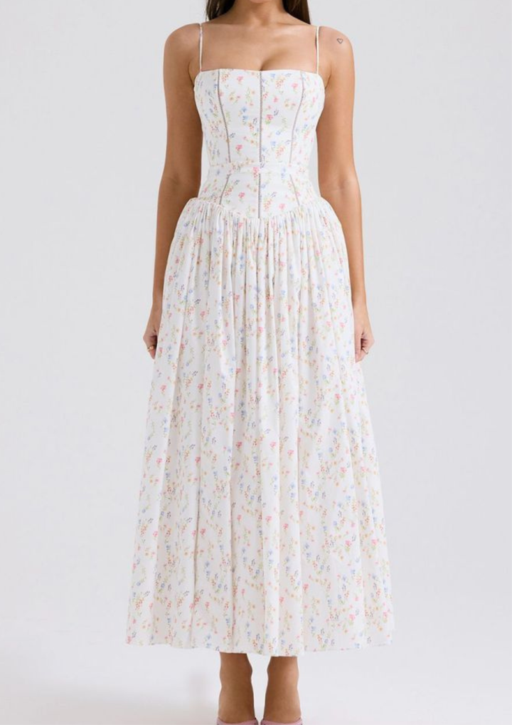 Valeria Floral Bodice Maxi Dress