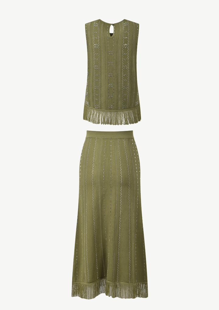 Fringe Knit Maxi Set