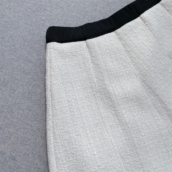 Elise White Sequin Tweed Skirt