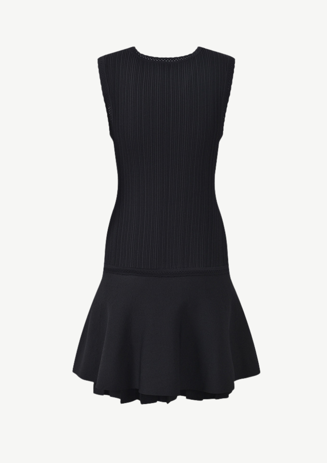 Ribbed Knit Flounce Hem Mini Dress