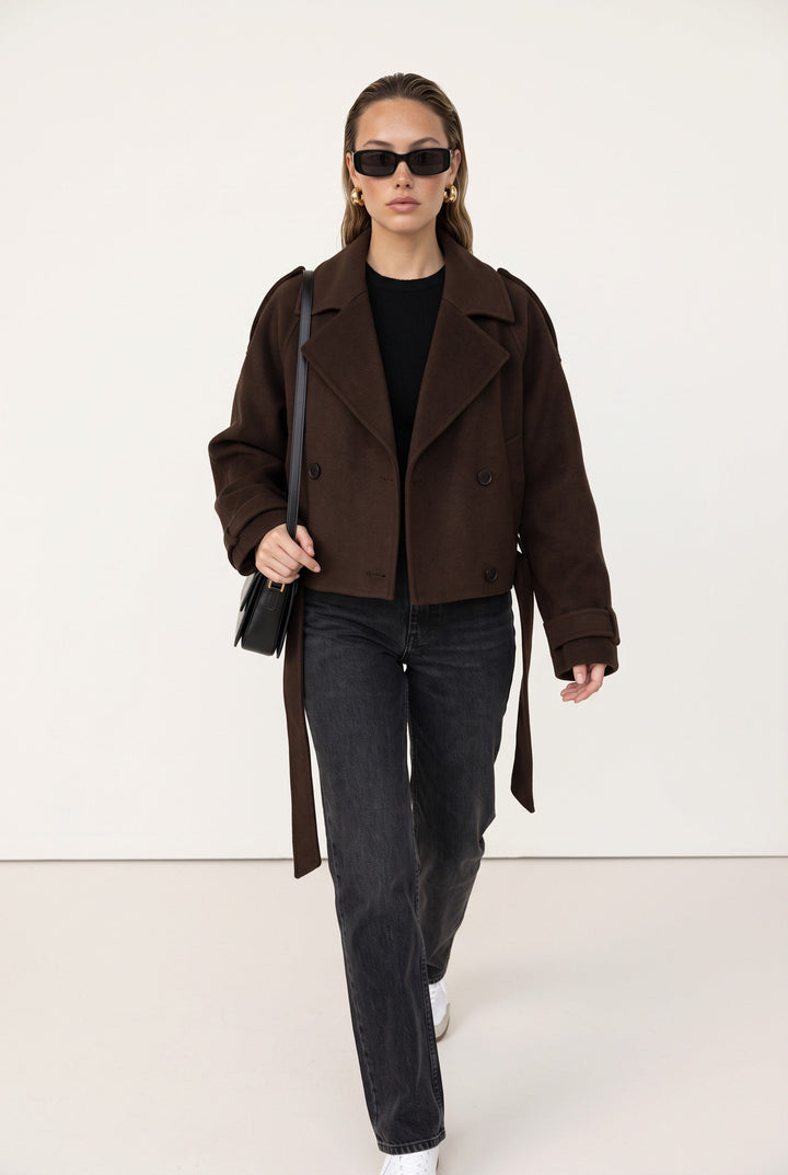 Celeste Belted Cropped Jacket