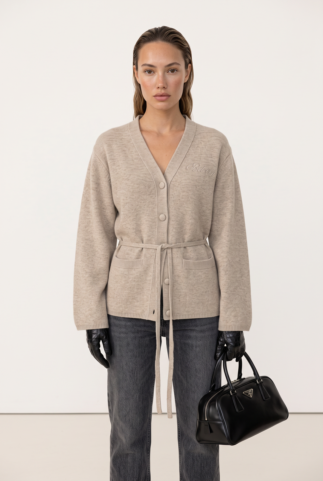 Elara Tie-Waist Knit Cardigan