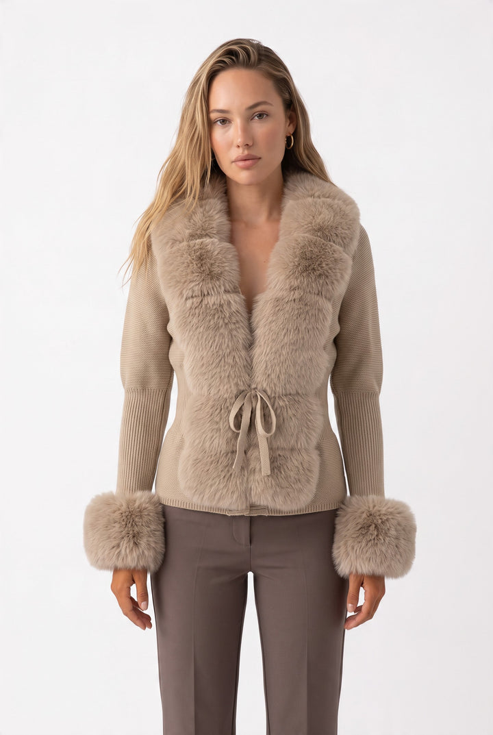 Jane Luxe Fur Knit Coat
