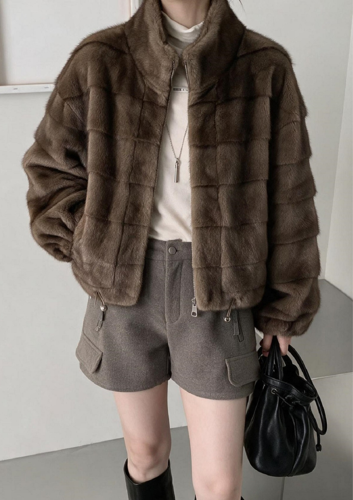 The Stand Collar Fur Jacket
