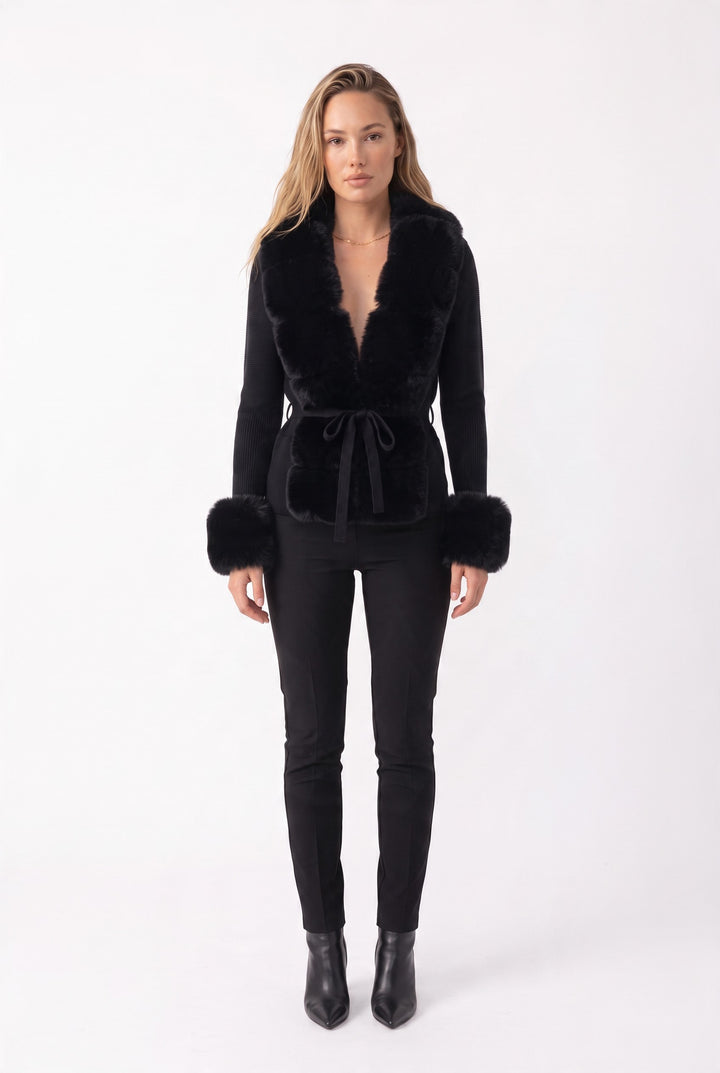 Jane Luxe Fur Knit Coat