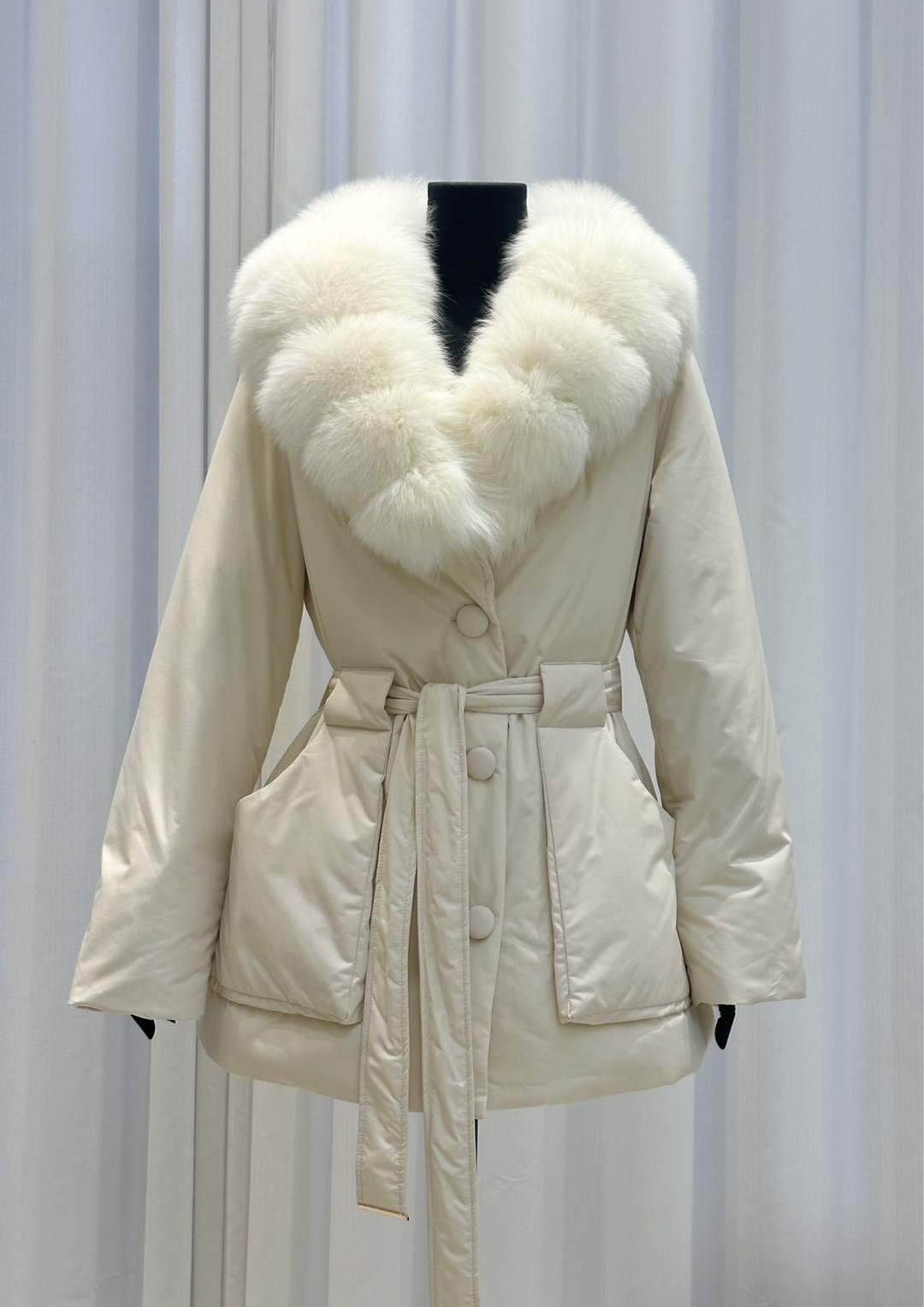 Cloud Belted Luxe Fur Jacket