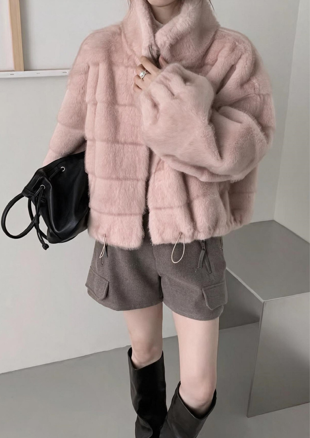 The Stand Collar Fur Jacket