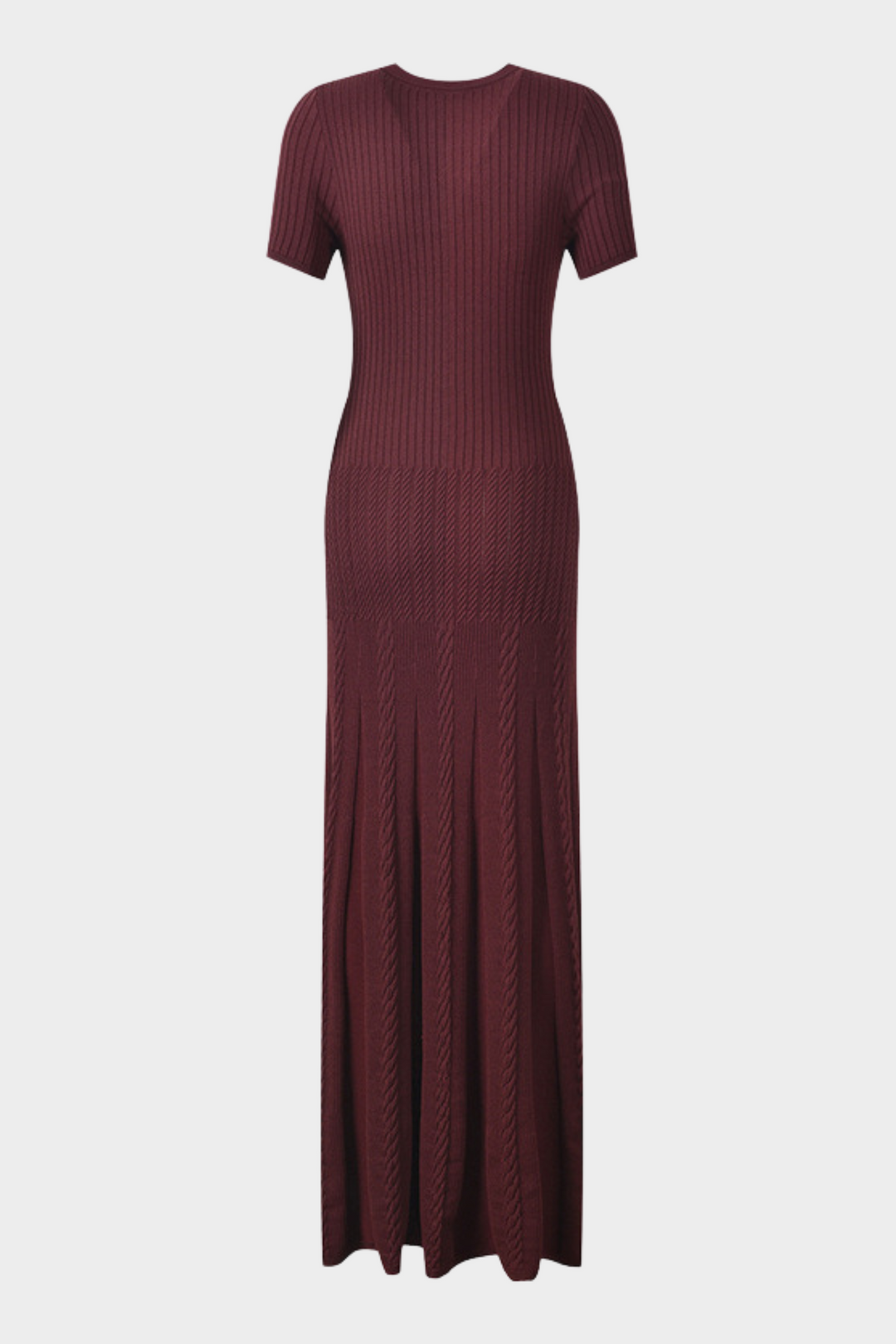 Luxe Viscose Button Down Knit Maxi Dress In Burgundy