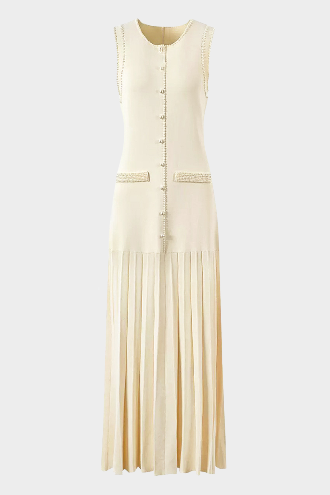 Pearl Trim Knit Jacket Top