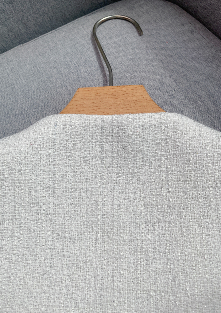 Luna White Tweed Short Sleeve Top