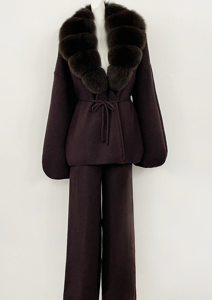 Soft Knit Fluff Fur Set