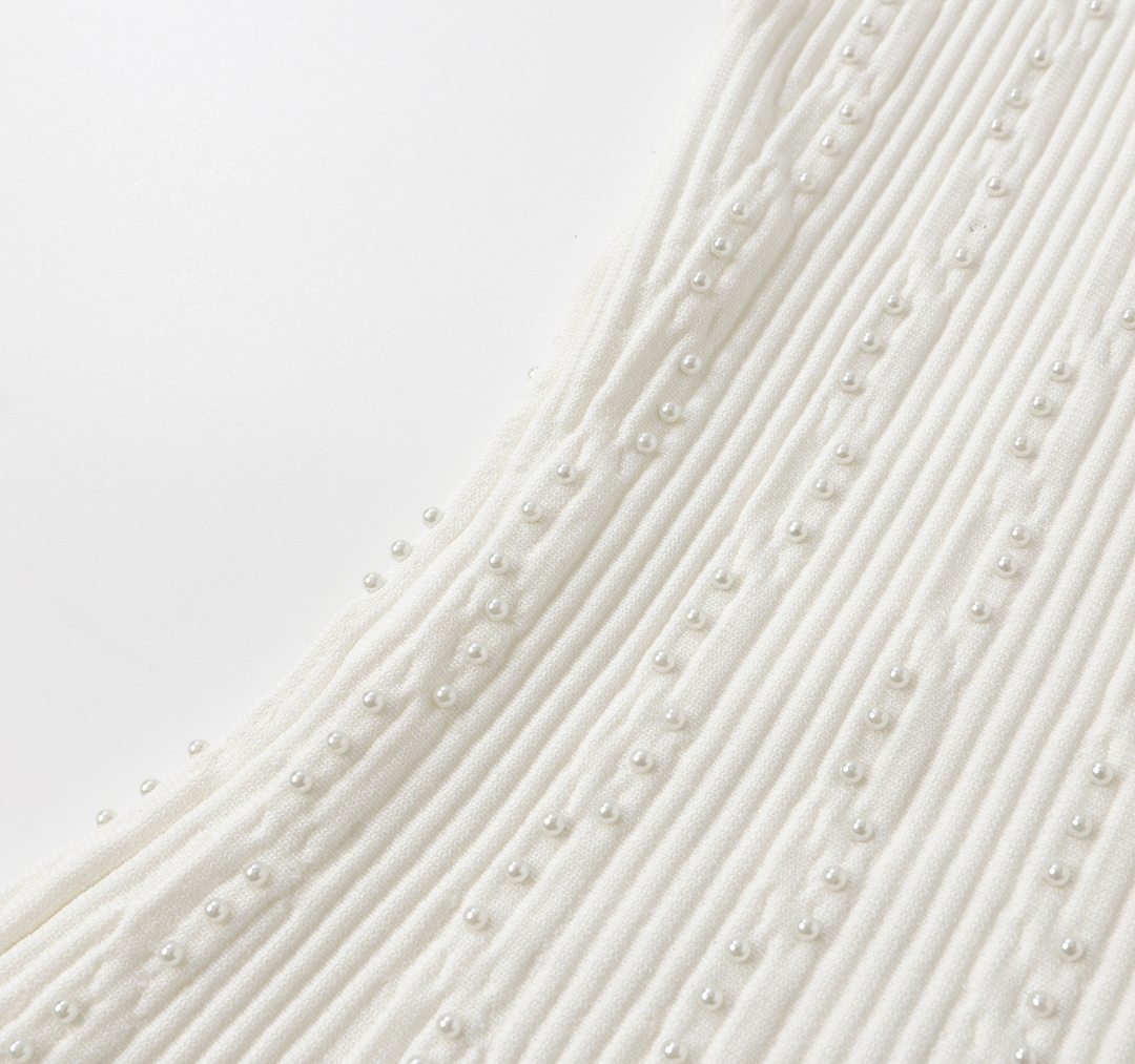 Pearl Embellished Knit Skater Dress