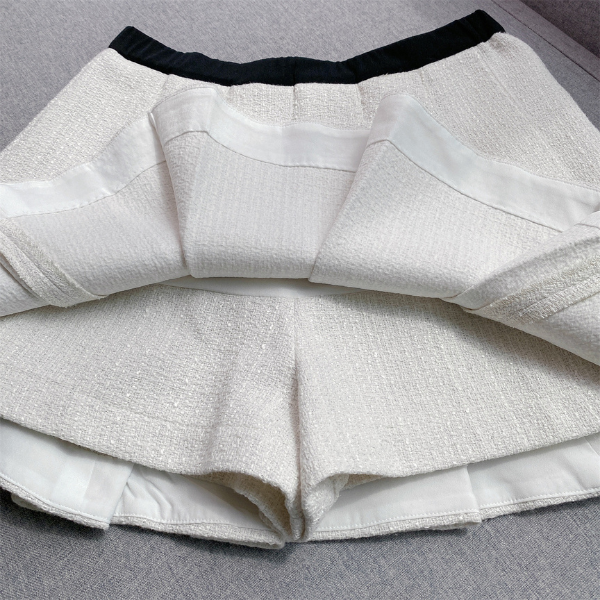 Elise White Sequin Tweed Skirt