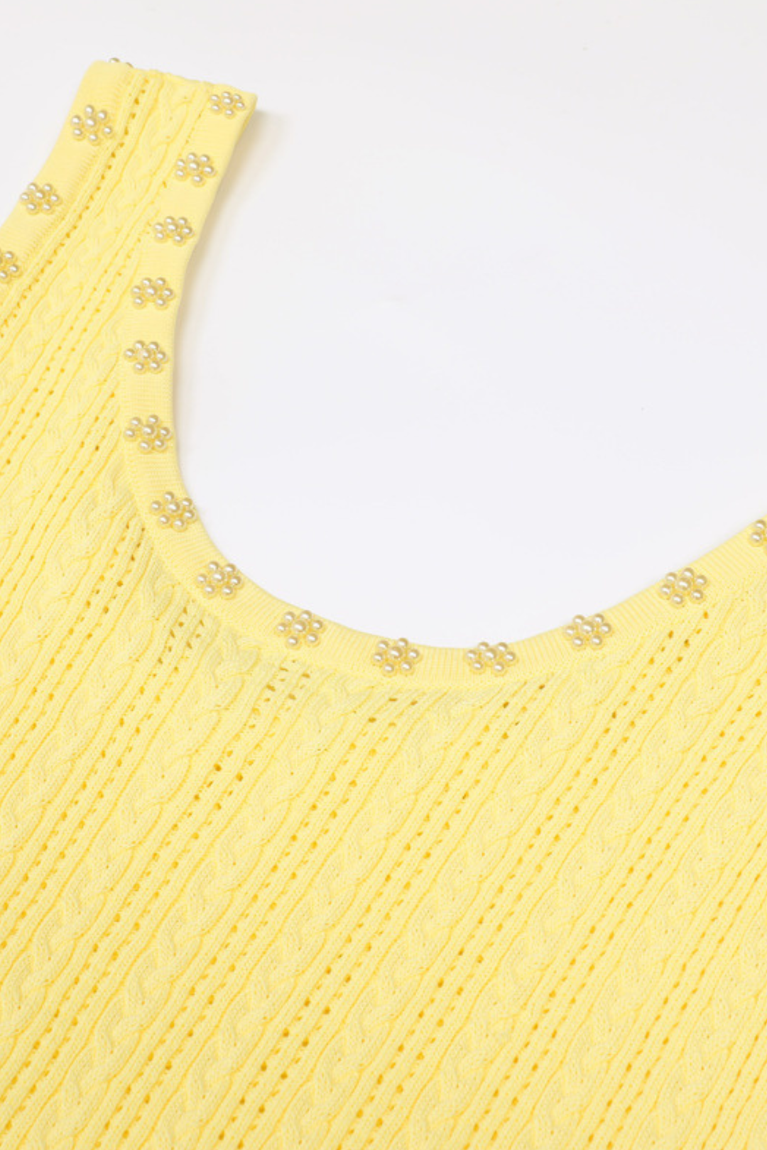 Rosette Pearl Knit  Flower Dress