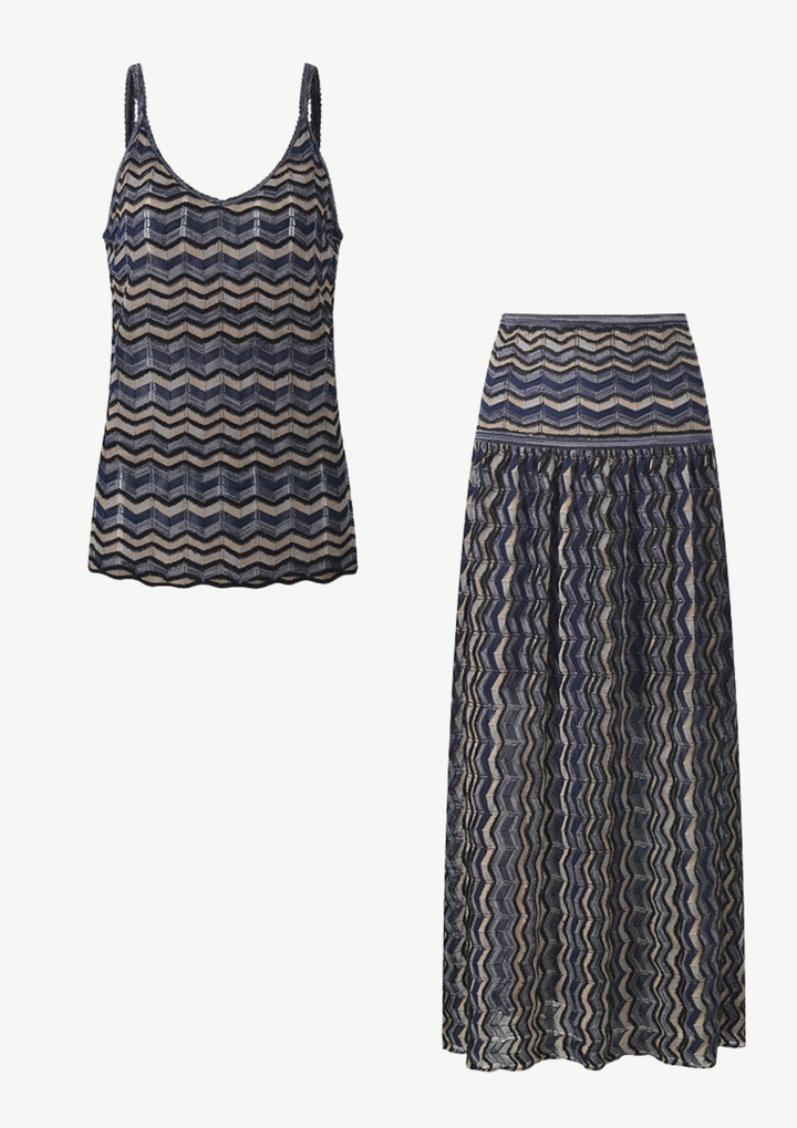 Chevron Knit Cami &amp; Maxi Skirt Set