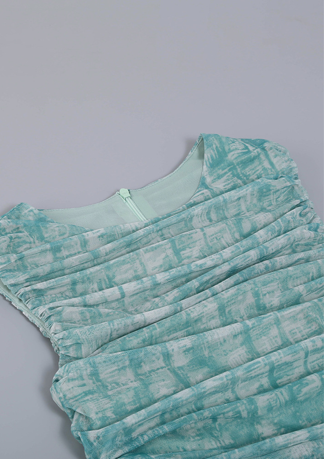 Ocean Mist Ruched Mini Dress