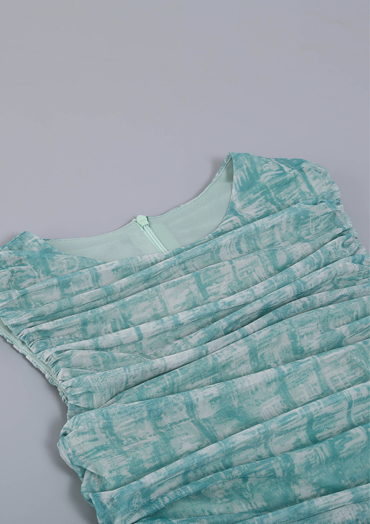 Ocean Mist Ruched Mini Dress