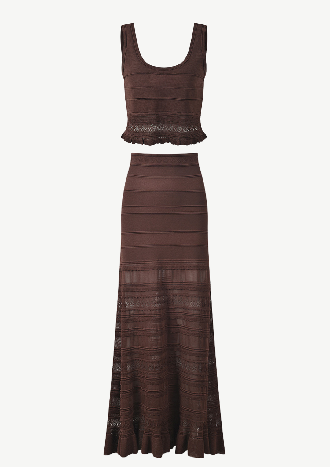 Lace Knit Maxi Skirt Set