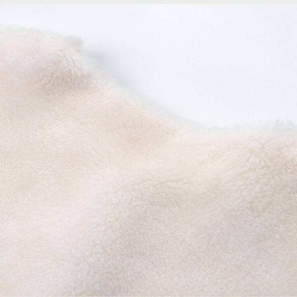 Ivory Lamb Wool Gold Button Cardigan Jacket