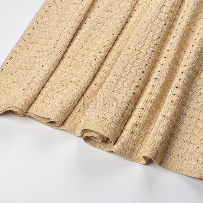Golden Sand Embellished Knit Maxi Dress