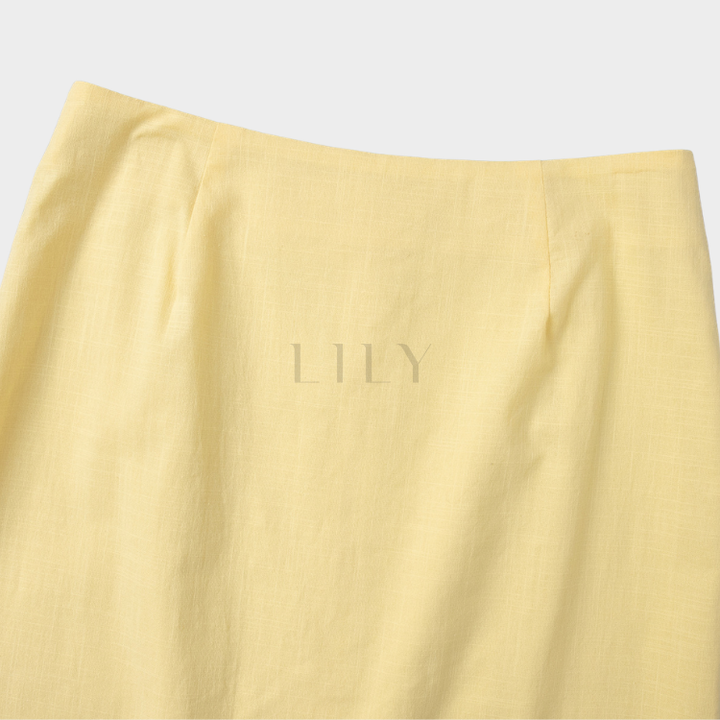 Melow Tailored Cotton Maxi Set - Yellow