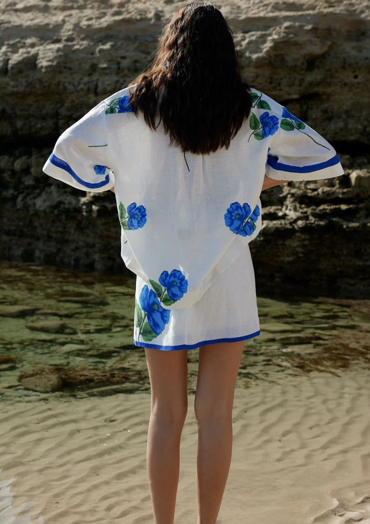 Azure Bloom Resort Skirt Set