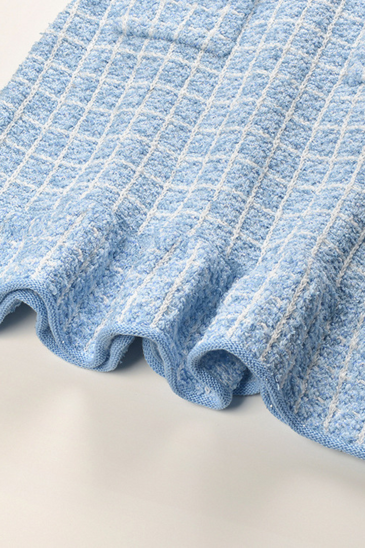 Flare Elegance Checkered Bow Mini Dress