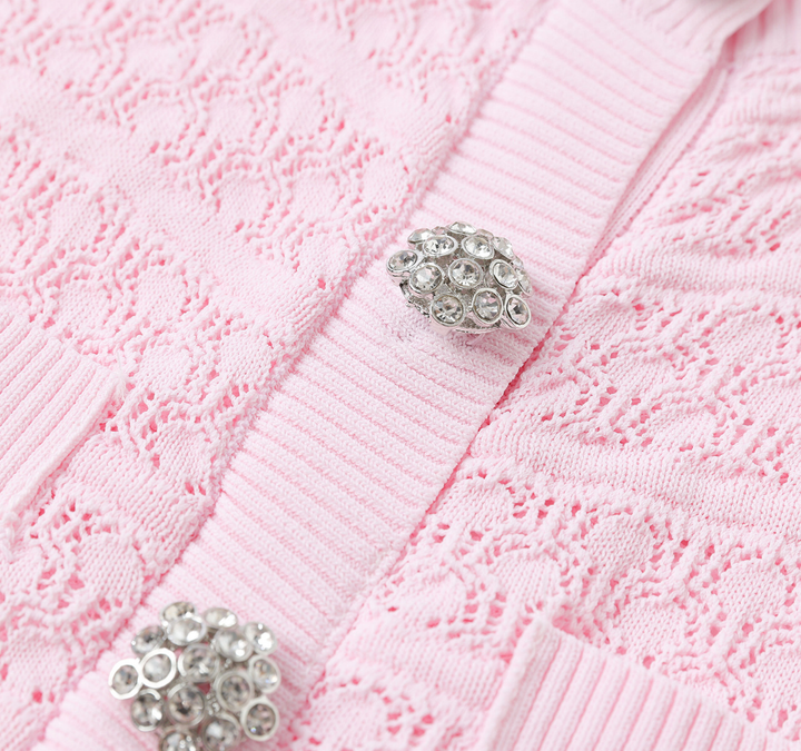 Blush Crystal Button Knit Dress