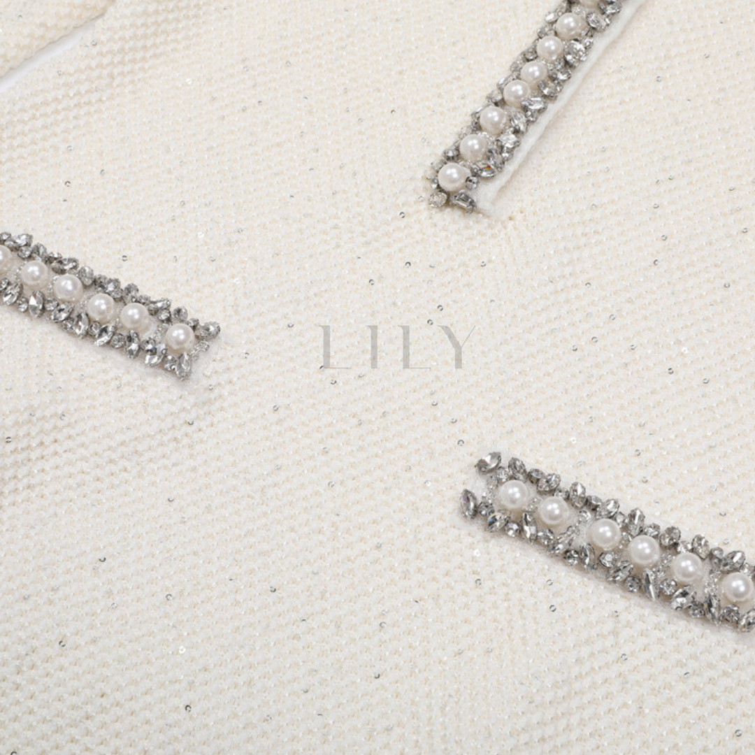 Averly pearl Luxe Sequin Knit Sparkle Mini Dress