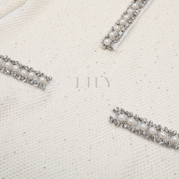 Averly pearl Luxe Sequin Knit Sparkle Mini Dress