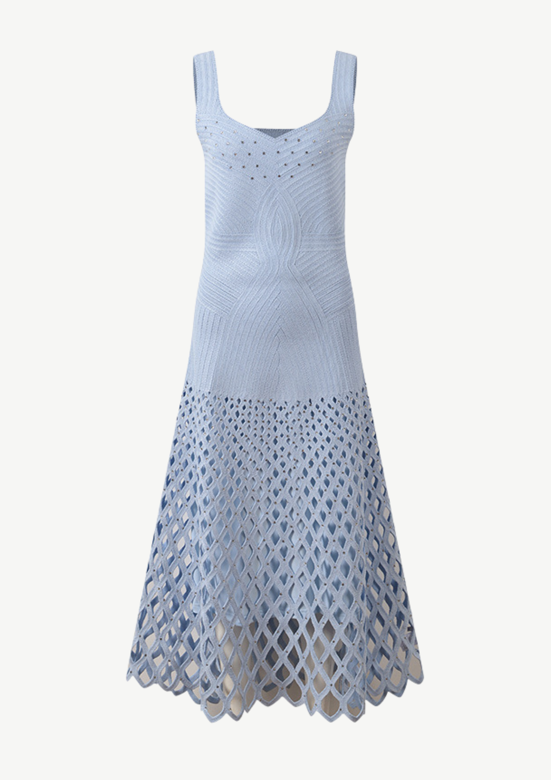 Crystal Embellished Knit Midi Dress