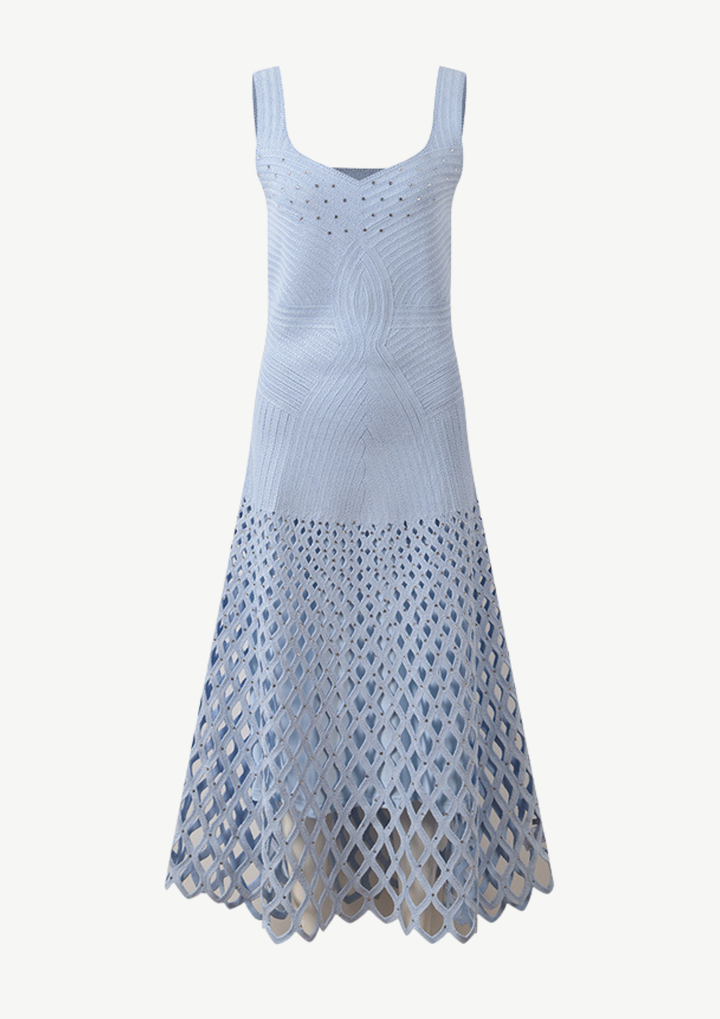 Crystal Embellished Knit Midi Dress