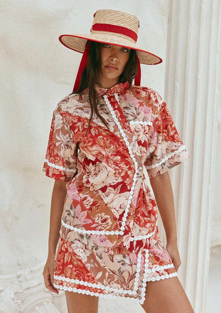 Rosé Muse Lace Trim Co-Ord Set