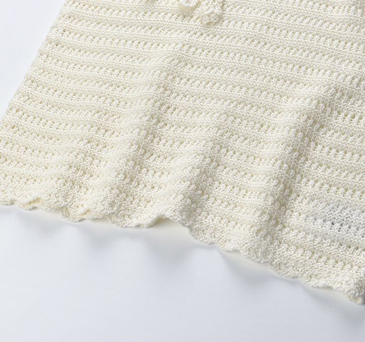 Rosette Crochet Knit Tank Top