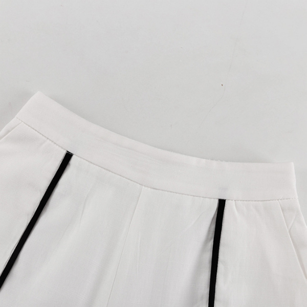 Contrast Trim Vest  Wide Leg Pants Set