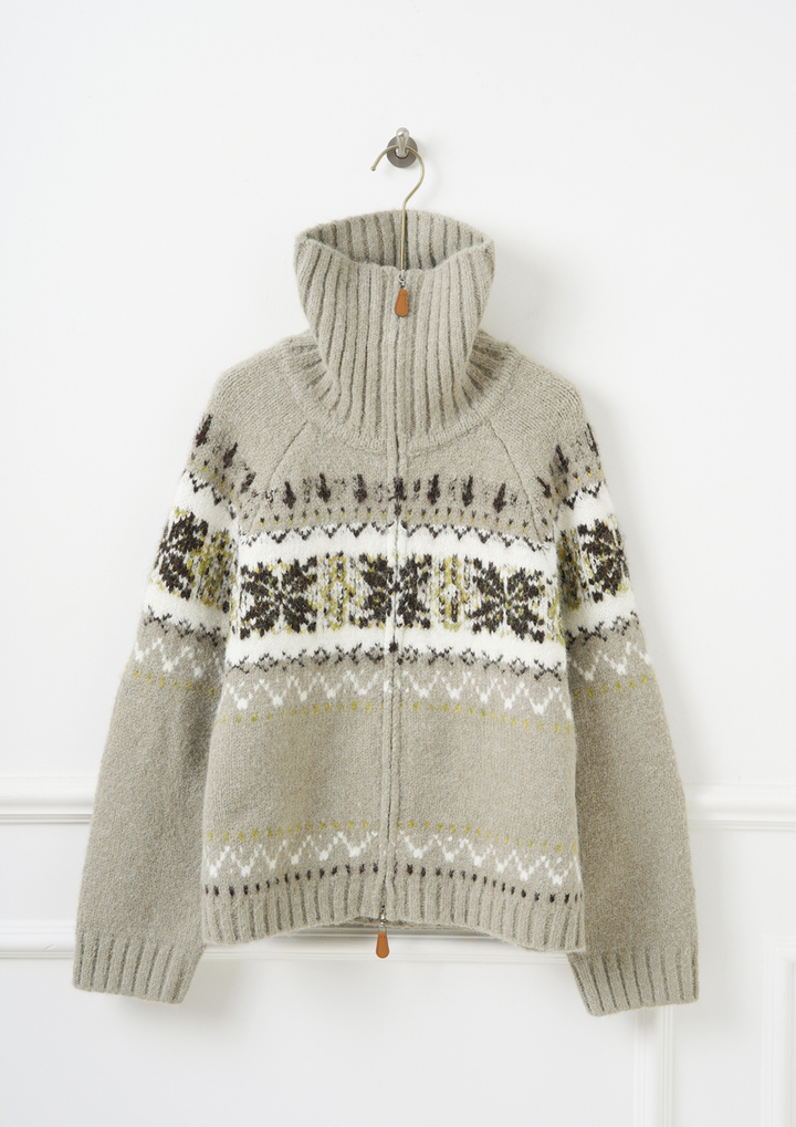 Vintage Inspired Knit Zip Cardigan