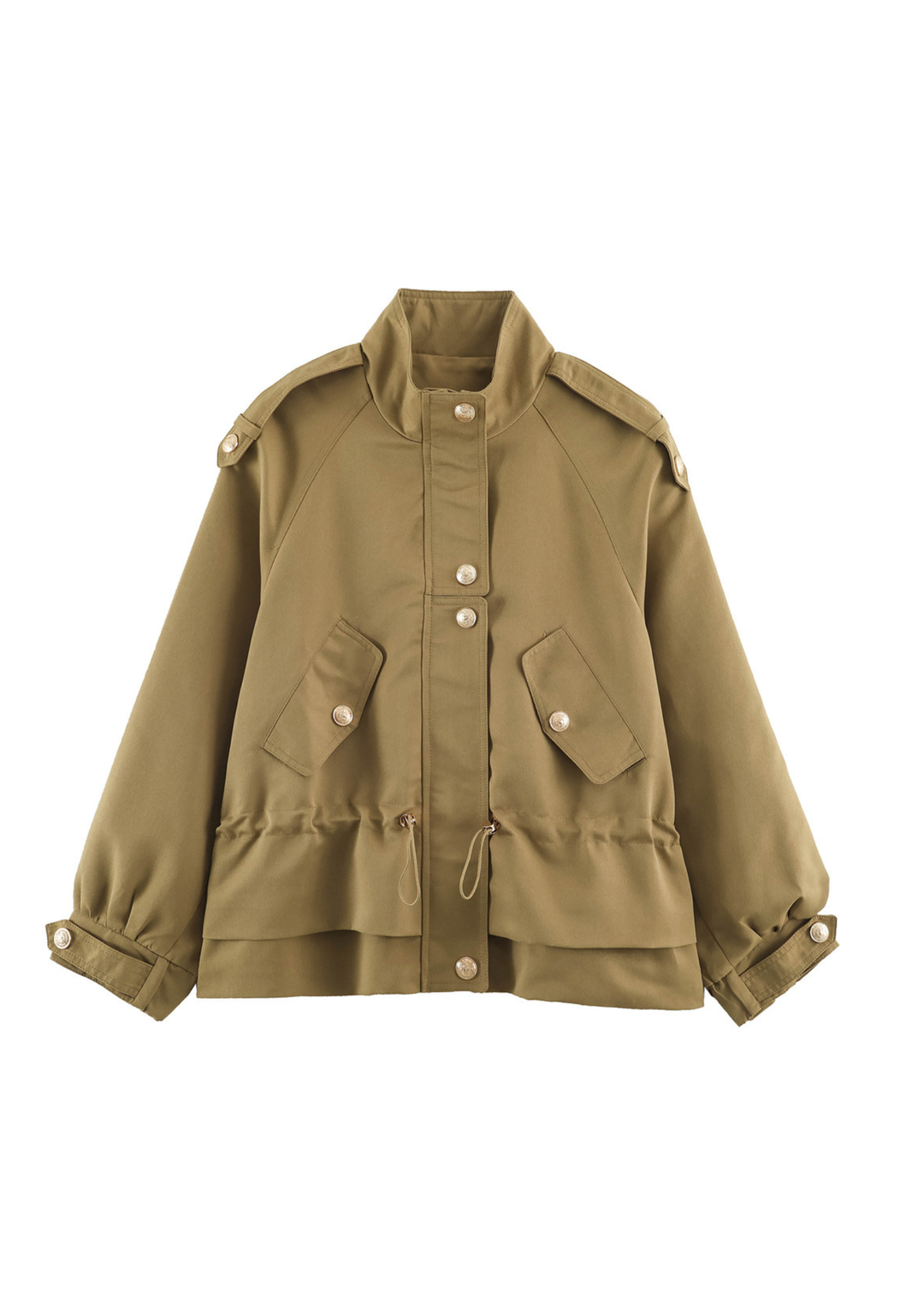 Aurelia Gold Button Utility Jacket