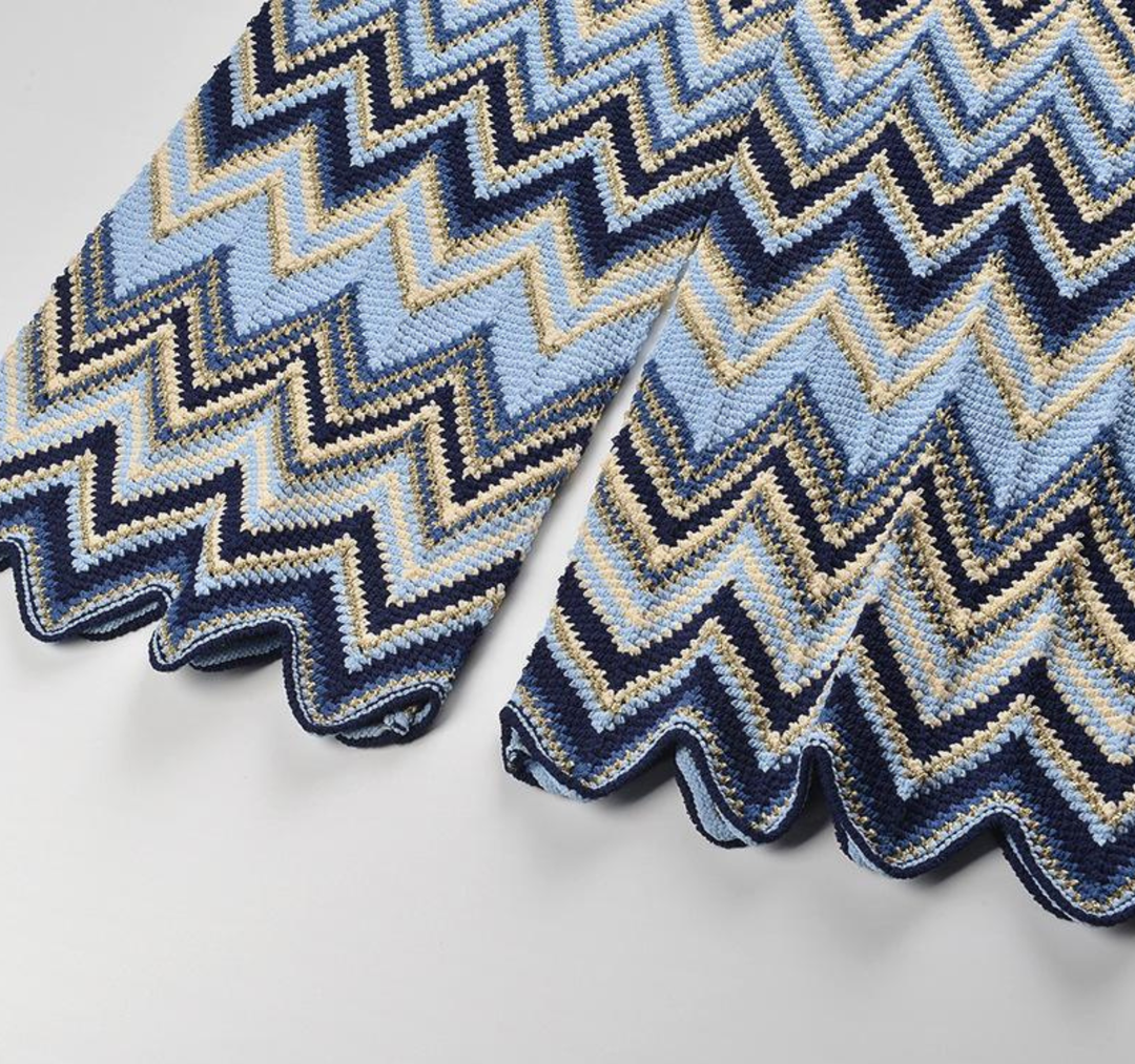 Wave Ice Knit Semi Flare Set