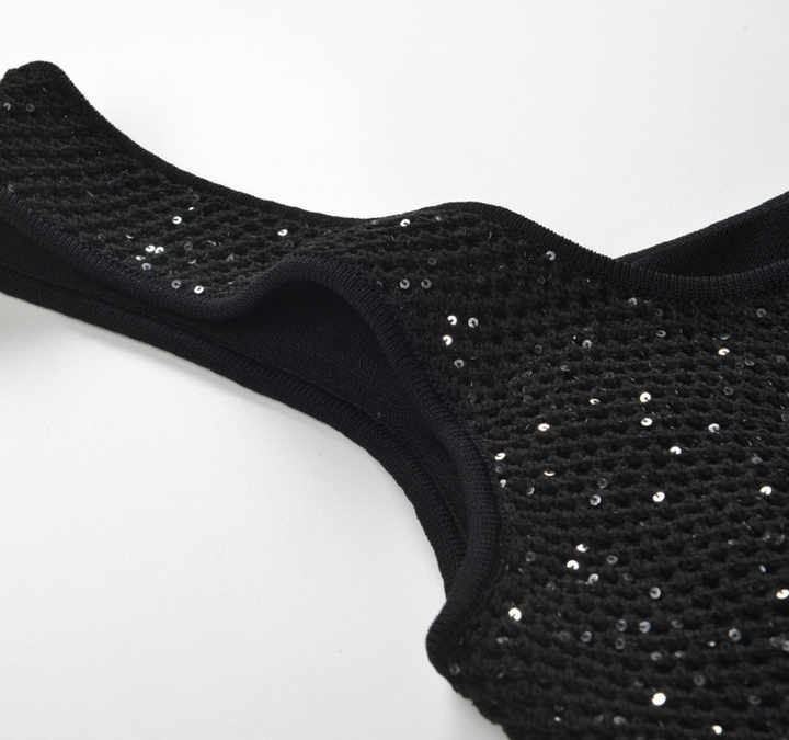 Midnight Sparkle Sleeveless Maxi Dress