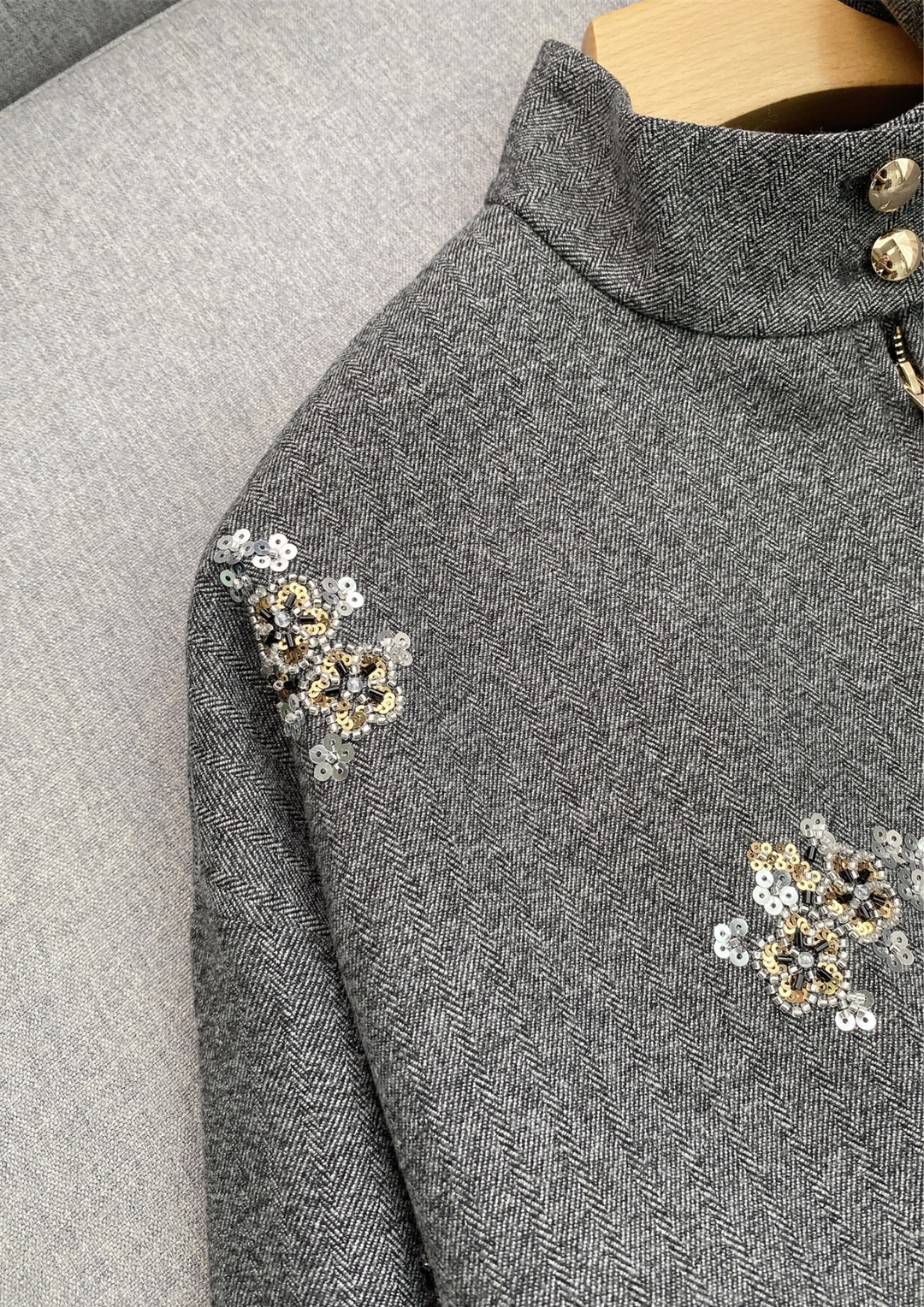 Classic Chic Embellished Sequin Wool Knit Set