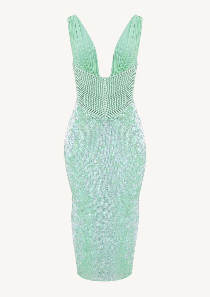 Mint Siren Sequin Midi Dress