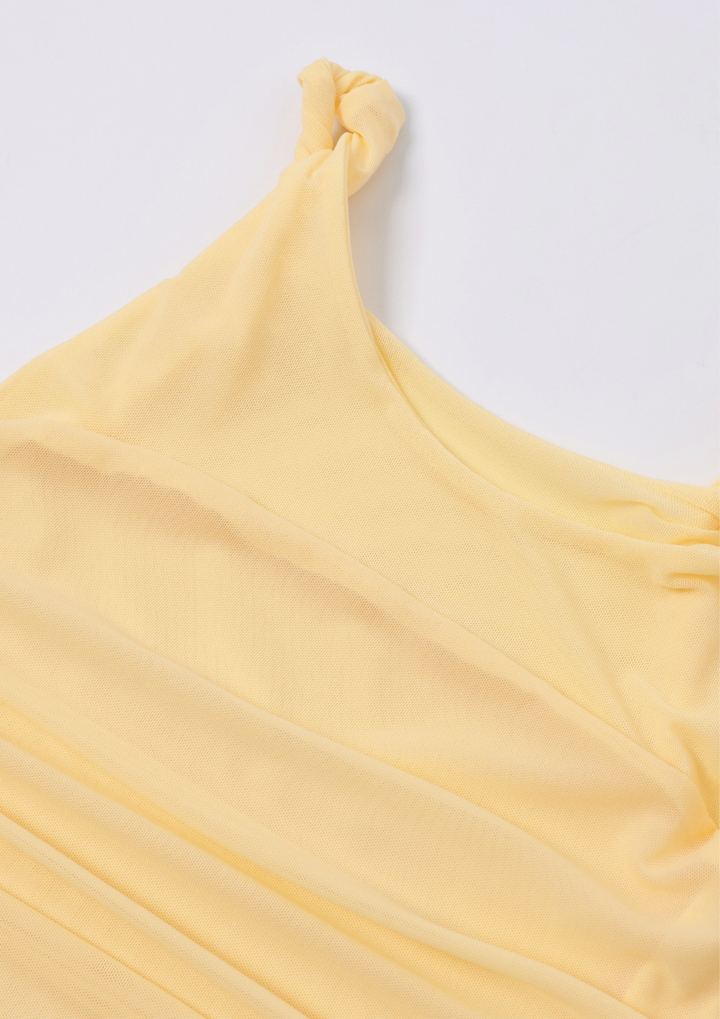 Aurora Ruched Ruffle Dress